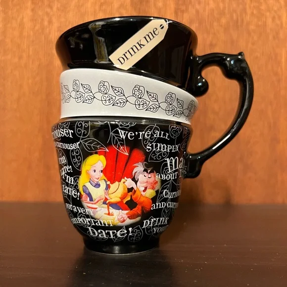 Disney | Dining | Disney Parks Exclusive Alice In Wonderland Triple Stack  Quotes Ceramic Cup Mug | Poshmark